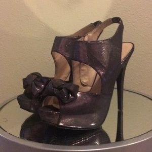 Marco Santi Shimmering Satin Royal 👑 Purple Heels